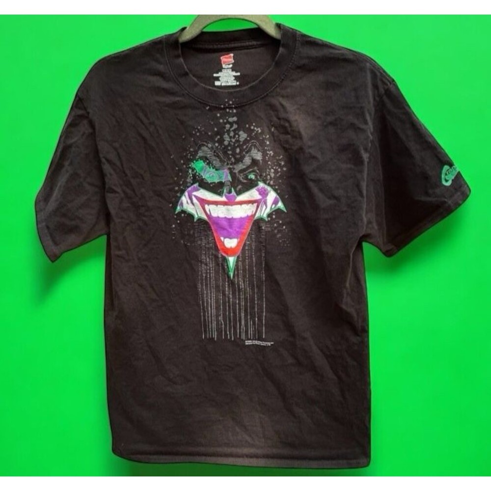 Joker Batman DC Comics Hanes Graphitti Black Short Sleeve Tee T-shirt - Size Med